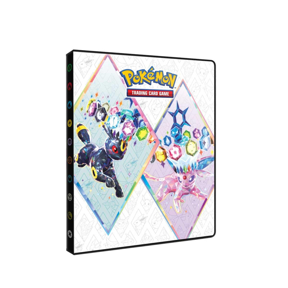 Ultra PRO Scarlet & Violet - Cartera de 4 bolsillos para cartas Pokémon, vibrante epelón terestalizado, paraguas, glaceon, Leafeon, capacidad para 80 tarjetas de Pokémon o tarjetas de tamaño estándar
