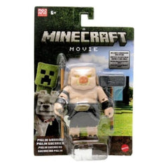 Mattel Minecraft - Juego de figuras de acción y accesorios, personaje coleccionable de Piglin Warrior inspirado en una película de Minecraft, escala de 3.25 pulgadas