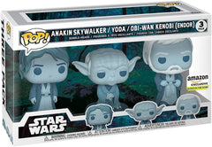 Funko Star Wars: Across The Galaxy - Paquete de 3 Force Ghost Anakin, Yoda, OBI-Wan, exclusivo de Amazon