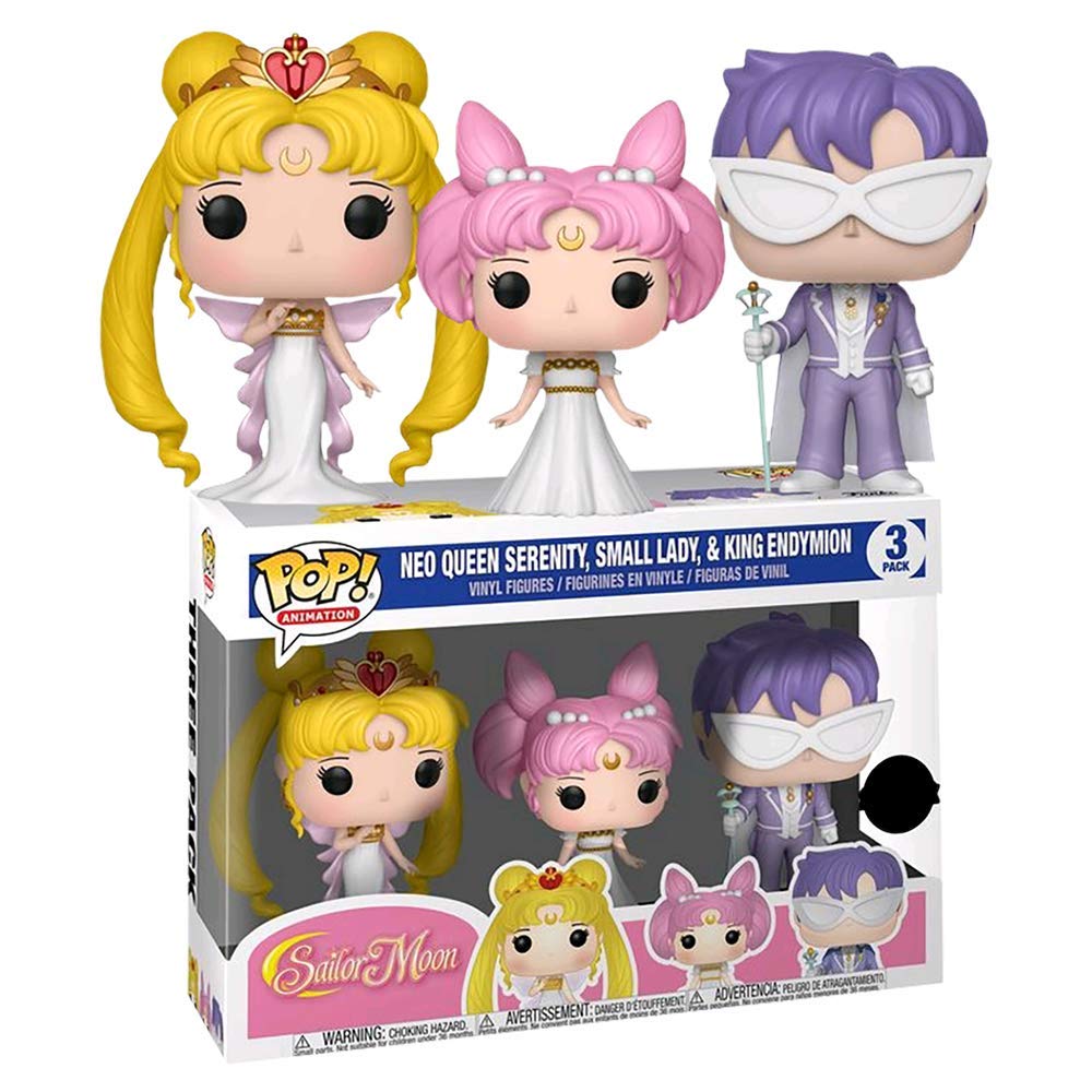 Funko Pop! Animation Sailor MoonExclusive Paquete de 3 Neo Queen Serenity, Pequeña Dama y Rey Endymion