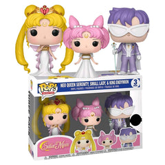Funko Pop! Animation Sailor MoonExclusive Paquete de 3 Neo Queen Serenity, Pequeña Dama y Rey Endymion