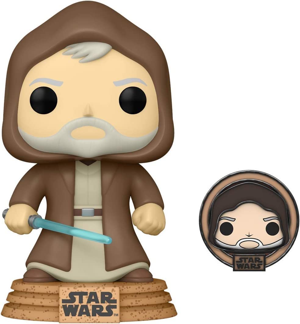 Funko Pop Star Wars: Across The Galaxy - OBI-Wan Kenobi con pin esmaltado - Exclusivo de Amazon - Figura de vinilo coleccionable - Idea de regalo - Producto oficial - Juguetes para niños y adultos