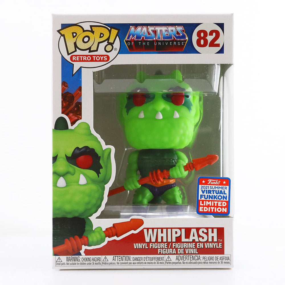 Funko Pop Retro Toys 82 Masters of The Universe Whiplash Figura de vinilo Verano 2021 Virtual Funkon Exclusivo