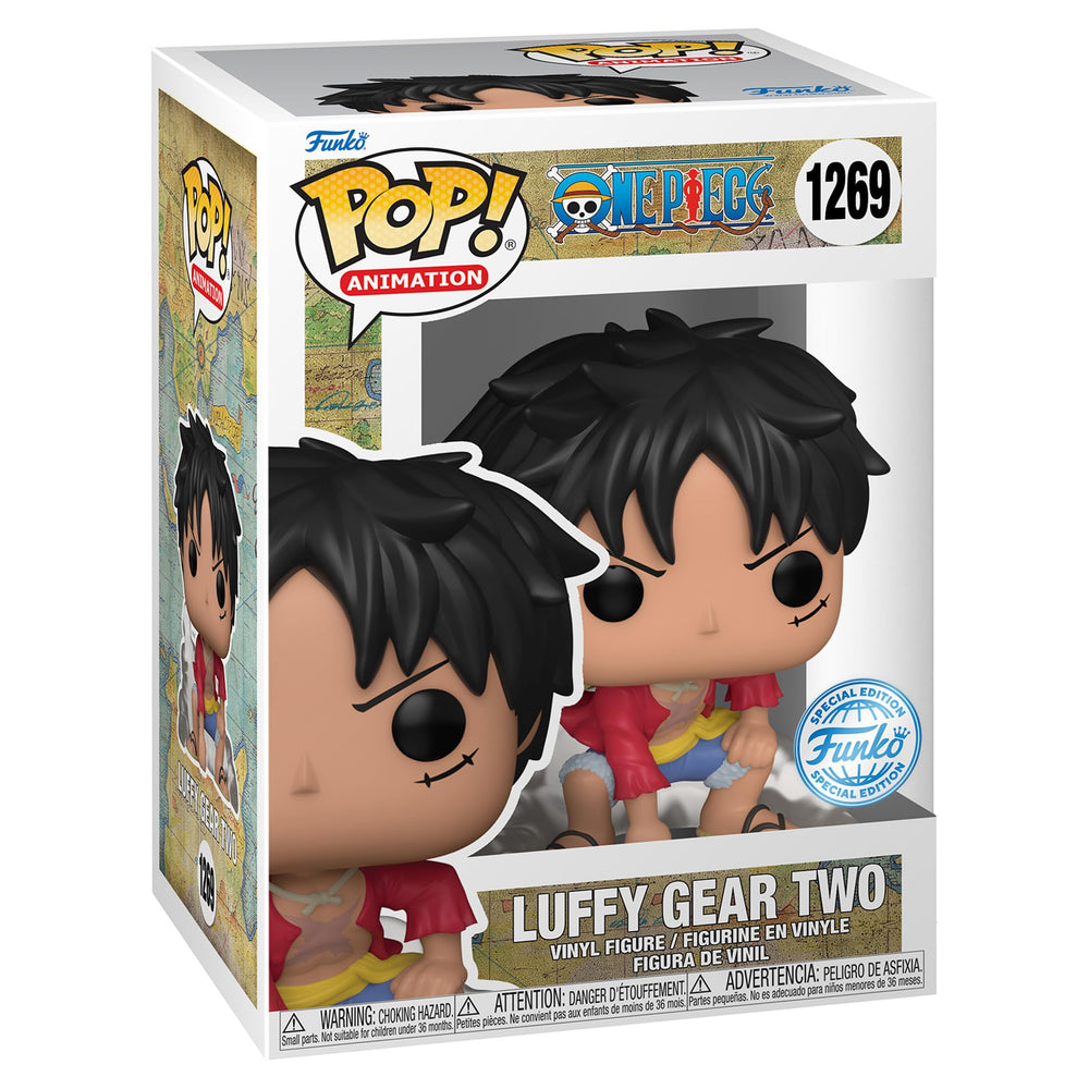 Funko Pop! Animation One Piece Luffy Gear Two - Edición especial Multicolor Figura de vinilo exclusiva 1269 - Common No Chase