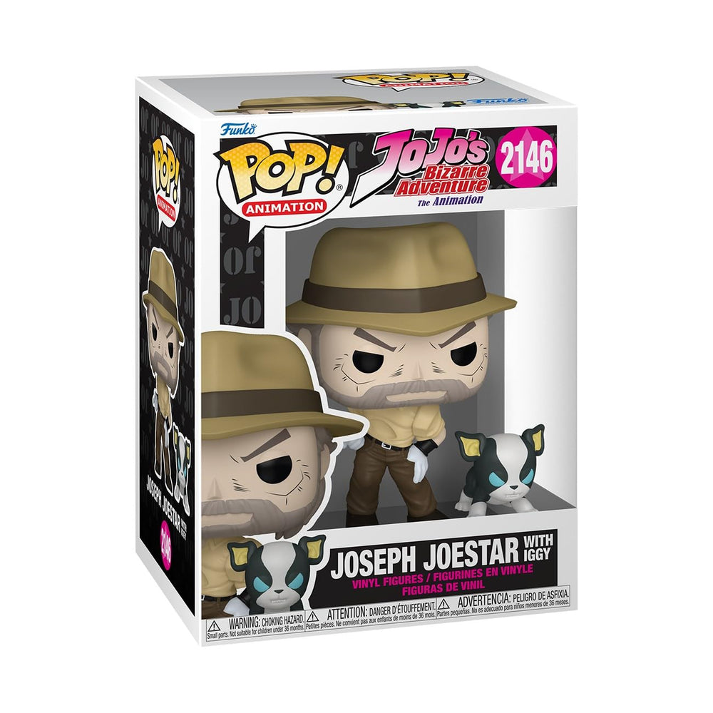 Funko Pop! & Buddy: JoJos Bizarre Adventure - Joseph Joestar con Iggy - Figura de vinilo coleccionable - Idea de regalo - Producto oficial - Juguetes para niños y adultos - Fans del anime