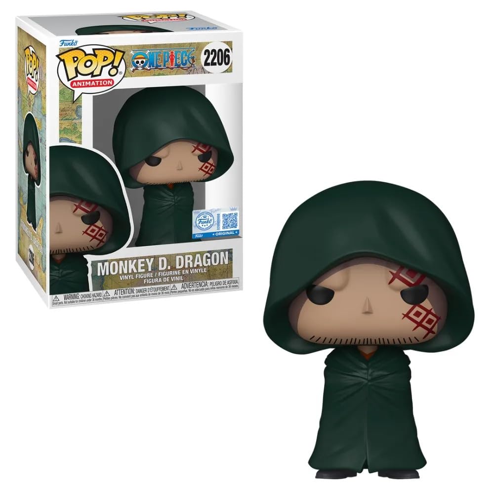 Pop! Animation: One Piece - Monkey D. Dragon Chrono Toys - Adhesivo de prelanzamiento con protector