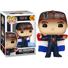 Formula 1 Red Bull Max Verstappen with Flag Funko Pop! Vinyl Figure #18 - Entertainment Earth Exclusive