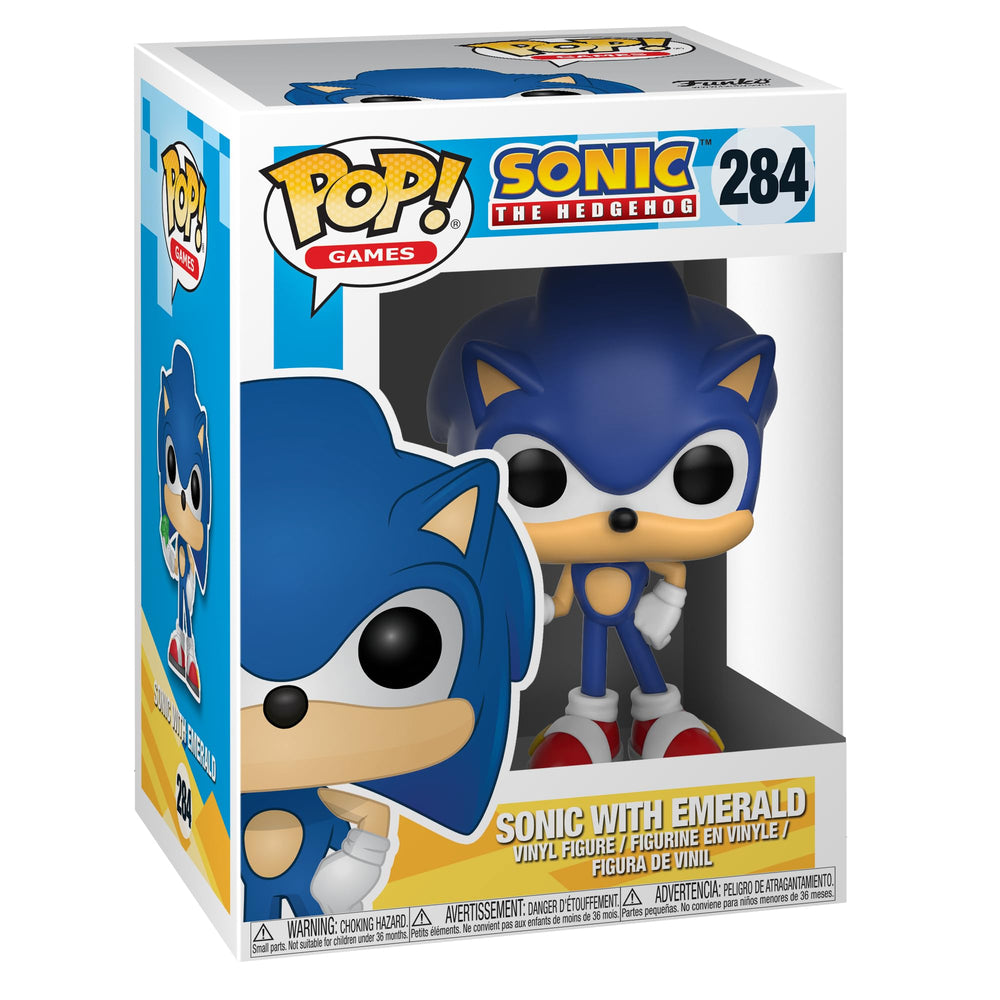 Funko Pop! Games: Sonic - Juguete coleccionable de Sonic con esmeralda, azul