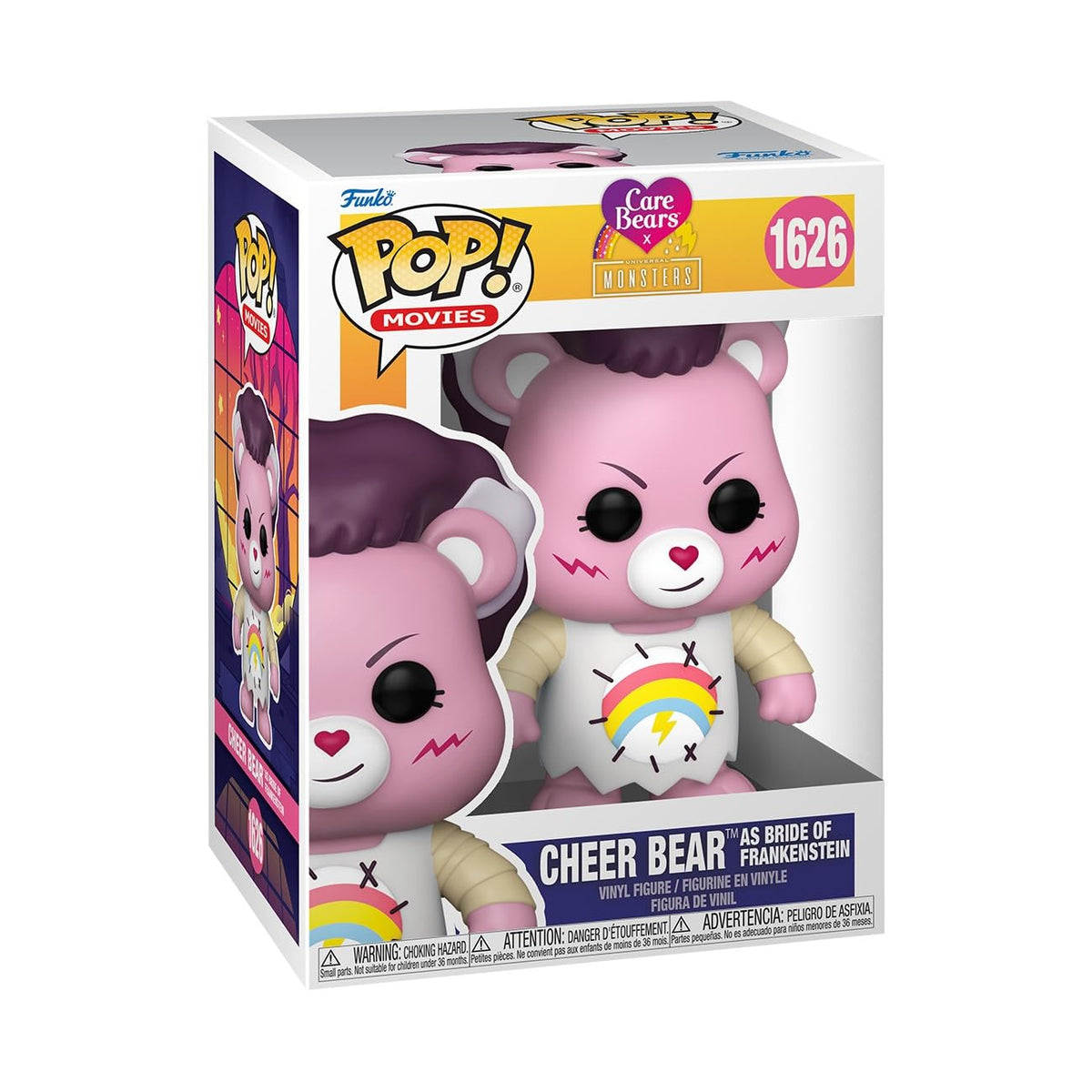 Funko POP Movies: Universal Monsters x Care Bears - Cheer Bear Bride of Frankenstein - Figura de vinilo coleccionable - Idea de regalo - Mercancía oficial - para niños y adultos - Fans del terror