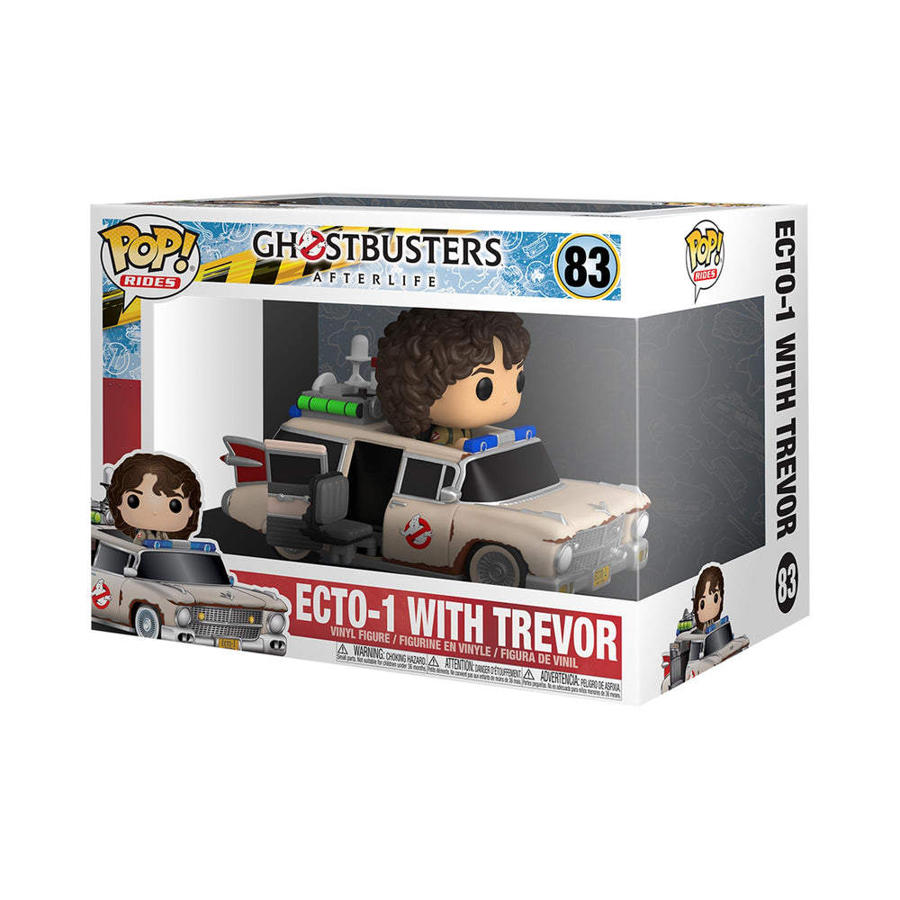 Funko POP Ride Super Deluxe Movies: Ghostbusters Afterlife - Ecto 1 con Trevor, Multicolor, Estándar, (47679)