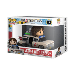 Funko POP Ride Super Deluxe Movies: Ghostbusters Afterlife - Ecto 1 con Trevor, Multicolor, Estándar, (47679)