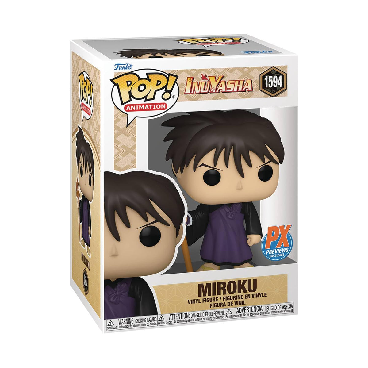 Pop! Animación: Inuyasha - Figura de vinilo exclusiva de Miroku Previews