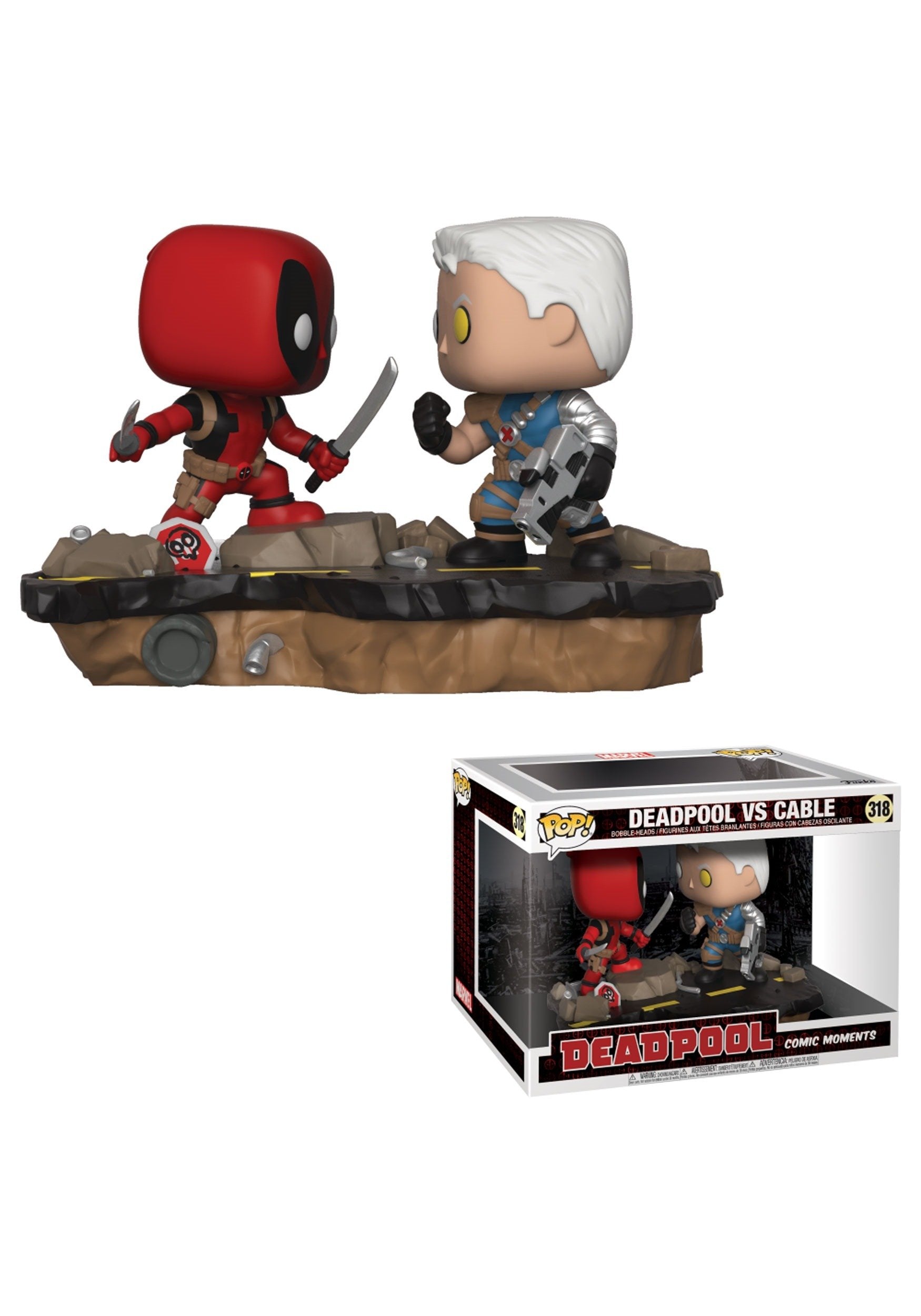Funko Pop Marvel: Comic Moments-Deadpool Vs. Cable Figura coleccionable, multicolor
