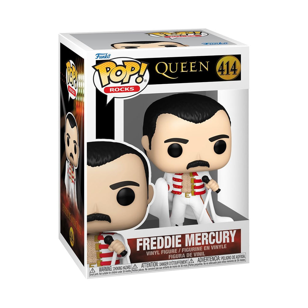 Funko Pop Rocks: Queen - Freddie Mercury - (con capa) - Figura de vinilo coleccionable - Idea de regalo - Mercancía oficial - Juguetes para niños y adultos - Fanáticos de la música - Figura modelo