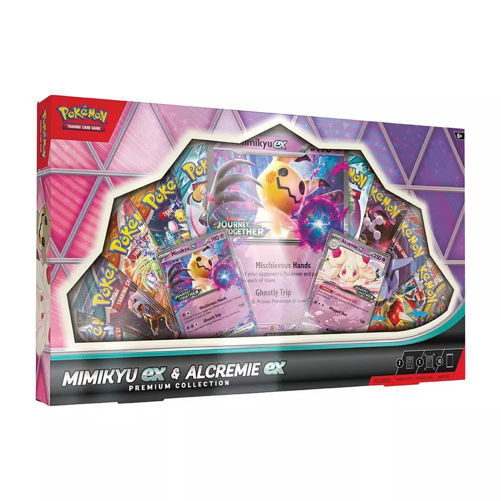 Pokemon TCG: Mimikyu ex &amp Alcremie ex Colección premium - 10 paquetes, cartas promocionales
