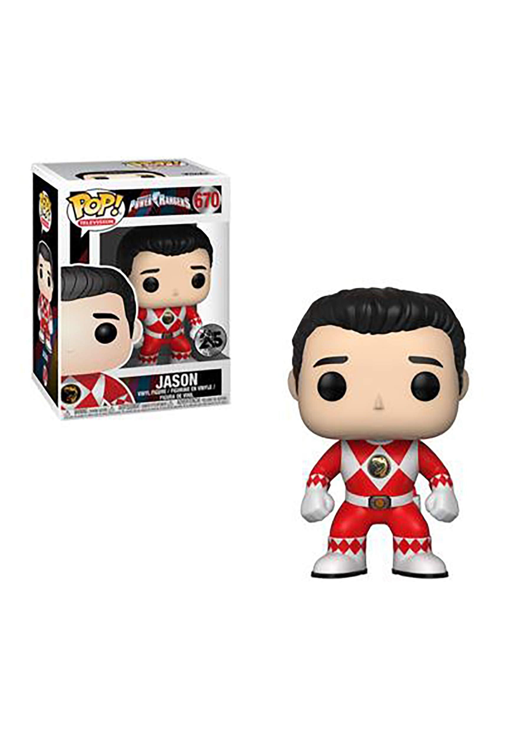 Funko Pop Television: Power Rangers - Figura coleccionable de Red Ranger (sin casco), multicolor