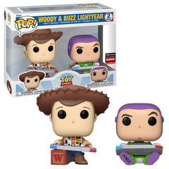 Funko Pop! Disney: Toy Story - Paquete de 2 Lightyear de Woody &amp Buzz (edición limitada 2024 de Entertainment Expo compartida exclusiva)