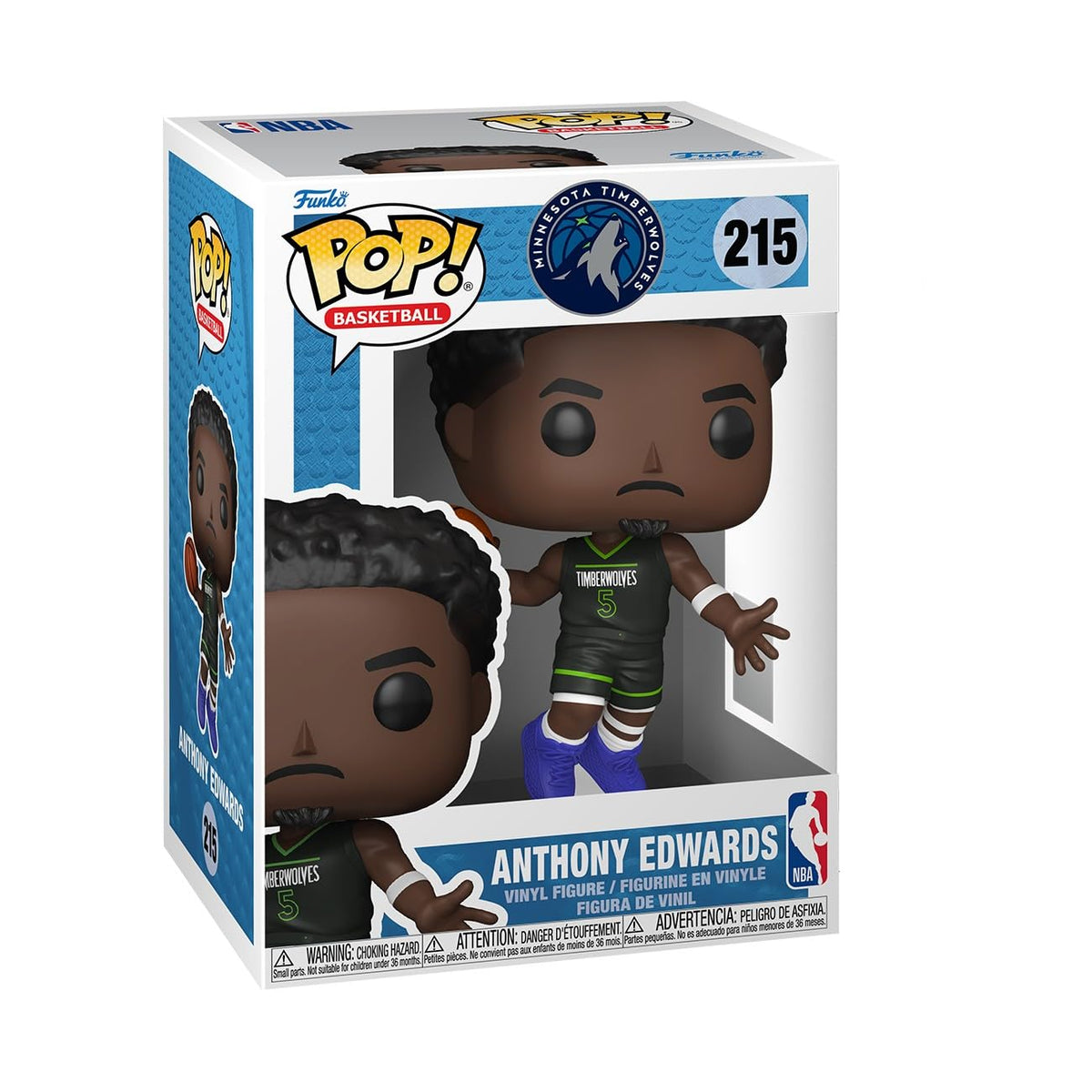 Funko Pop! NBA: Minnesota Timberwolves - Anthony Edwards - Jugadores de la NBA - Figura de vinilo coleccionable - Idea de regalo - Mercancía oficial - Juguetes para niños y adultos - Para fanáticos de