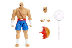 Jada Street Fighter II Sagat Deluxe - Figura de acción a escala 1:12, altamente articulada, accesorio y soporte de tiro de tigre, 7.6 pulgadas de alto