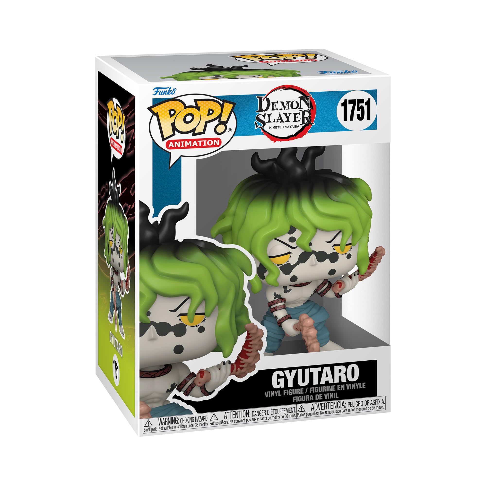 Funko POP Animation: DS - Gyutaro - Demon Slayer - Figura de vinilo coleccionable - Idea de regalo - Producto oficial - para niños y adultos - Fans del anime - Figura modelo para coleccionistas y