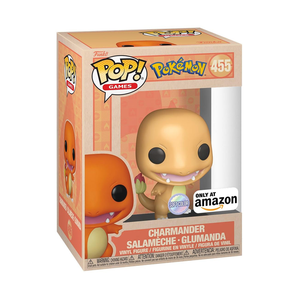Funko Pop Games: Pokemon - Charmander - Softcolor - Exclusivo de Amazon - Figura de vinilo coleccionable - Idea de regalo - Producto oficial - Juguetes para niños y adultos - Fans de videojuegos