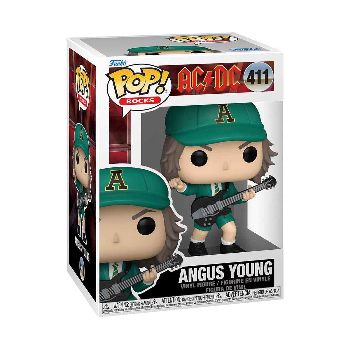 Funko POP Rocks: AC/DC - Angus Young - (verde) - Figura de vinilo coleccionable - Idea de regalo - Producto oficial - para niños y adultos - fanáticos de la música - Figura modelo para coleccionistas y exhibidores