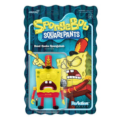 Super7 Bob Esponja Pantalones Cuadrados Band Geeks Bob Esponja - Figura de acción de Bob Esponja de 9.5 cm con accesorio, coleccionables clásicos de dibujos animados y juguetes retro
