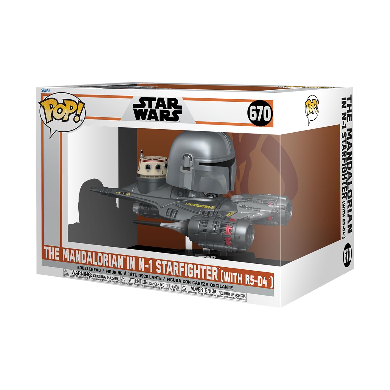 Funko Pop! Rides: Star Wars: The Mandalorian - Mandalorian in N1 Starfighter - Figura de vinilo coleccionable - Idea de regalo - Producto oficial - para niños y adultos - Fans de la televisión