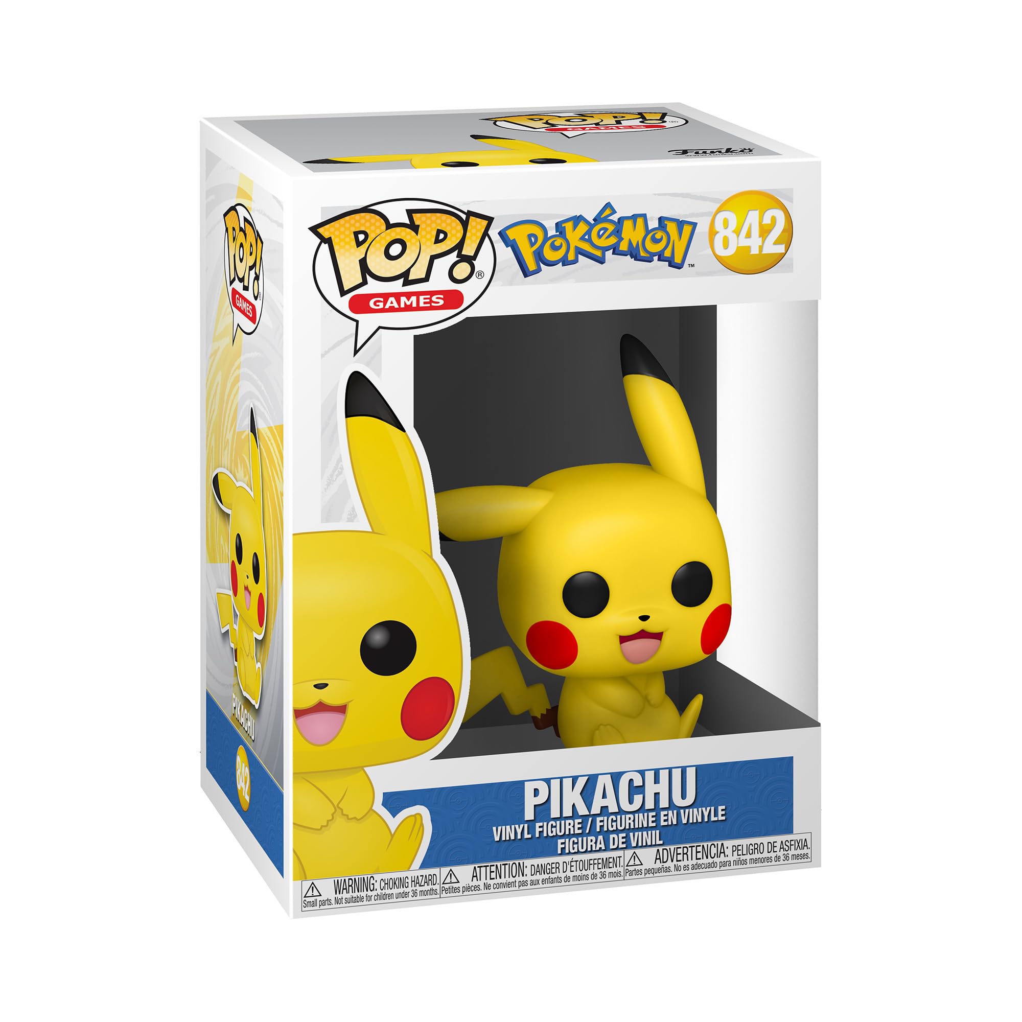 Funko POP Pop! Juegos: Pokemon - Pikachu (sentado), 3.75 pulgadas Multicolor 56307