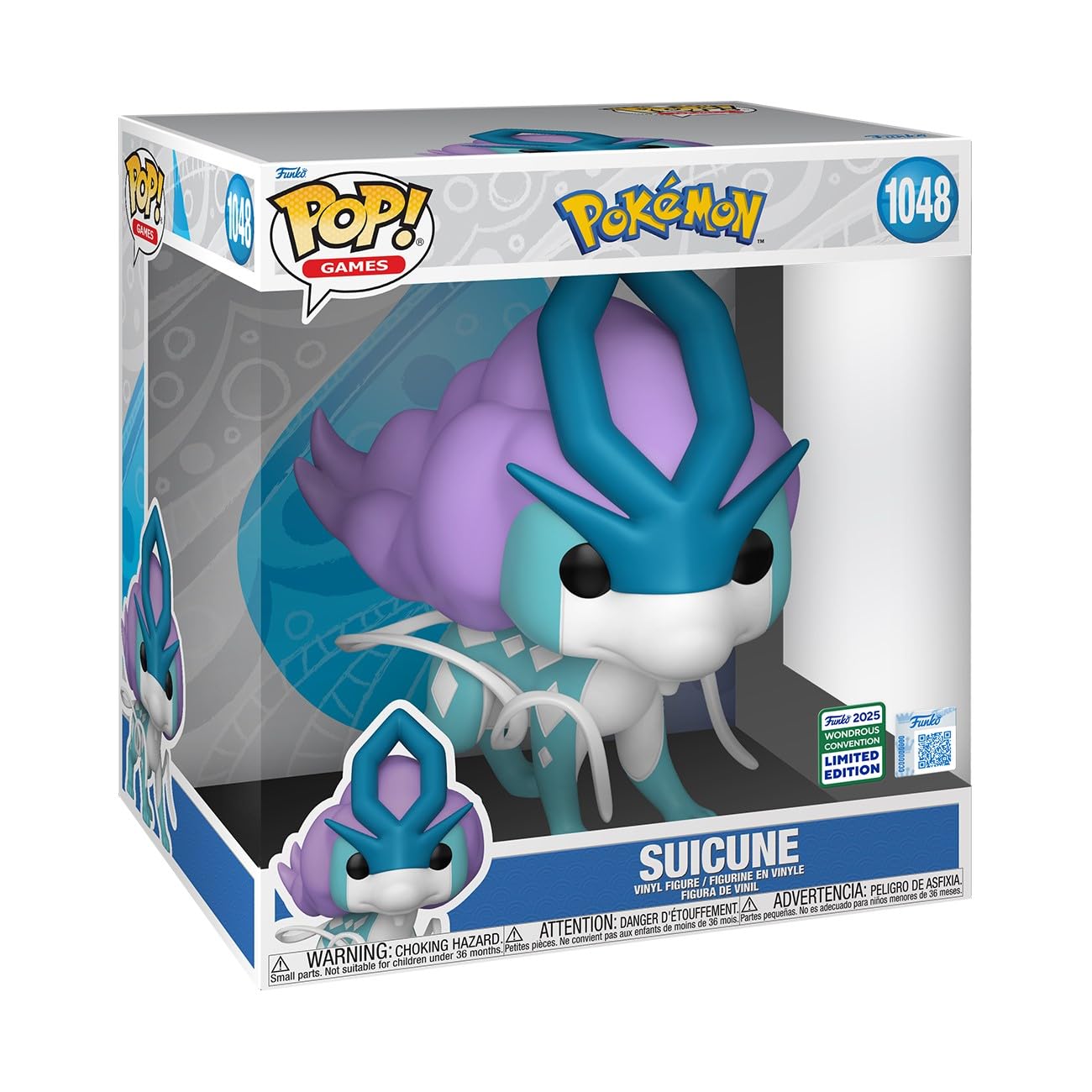 Funko Pop! Jumbo: Pokemon - Suicune - Exclusivo de Amazon - WonderCon Comic Con 2025 - Figura de vinilo coleccionable - Idea de regalo - Producto oficial - Juguetes para niños y adultos - Fans de
