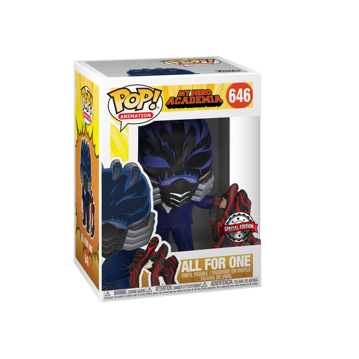 Muñeca Funko Pop! My Hero Academia All for One Battle Hand Exclusivo BAC Pop! con adhesivo BAC