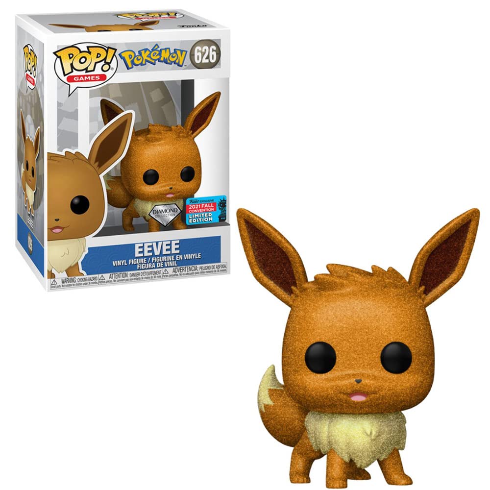 Funko POP! Animación: Pokemon - Eevee (Colección Diamond Glitter) Convención de otoño 2021 Exclusivo - Adhesivo compartido