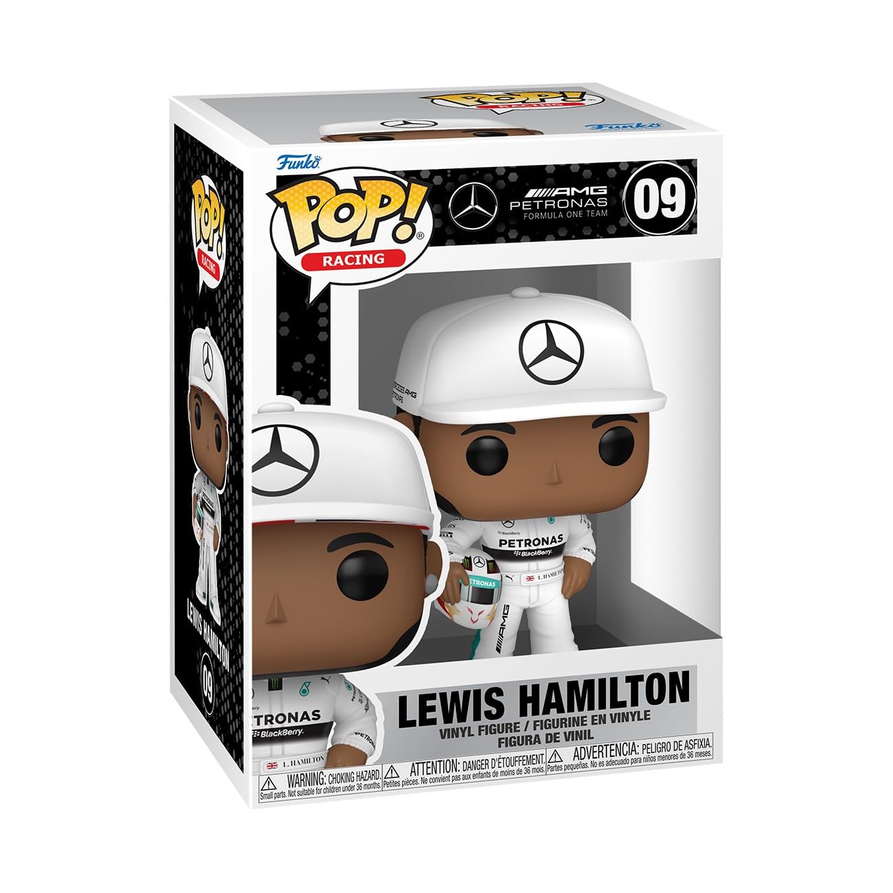 Funko Pop! Racing: Racing - Lewis Hamilton con casco - Mercedes-Benz - Figura de vinilo coleccionable - Idea de regalo - Producto oficial - para niños y adultos - para aficionados al deporte - Figura