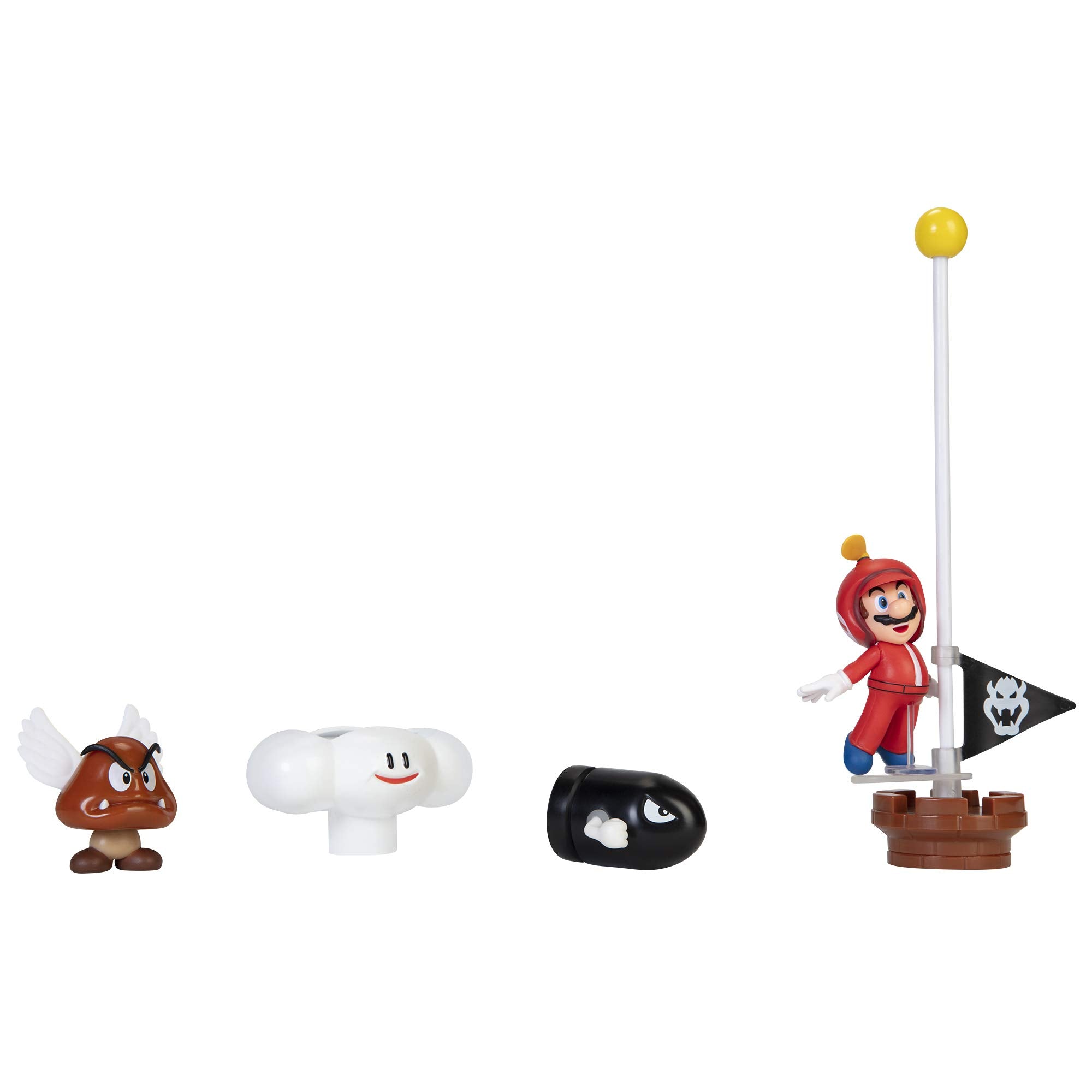 SUPER MARIO Cloud World Diorama Set con figura de acción de Mario de hélice de 2.5 pulgadas