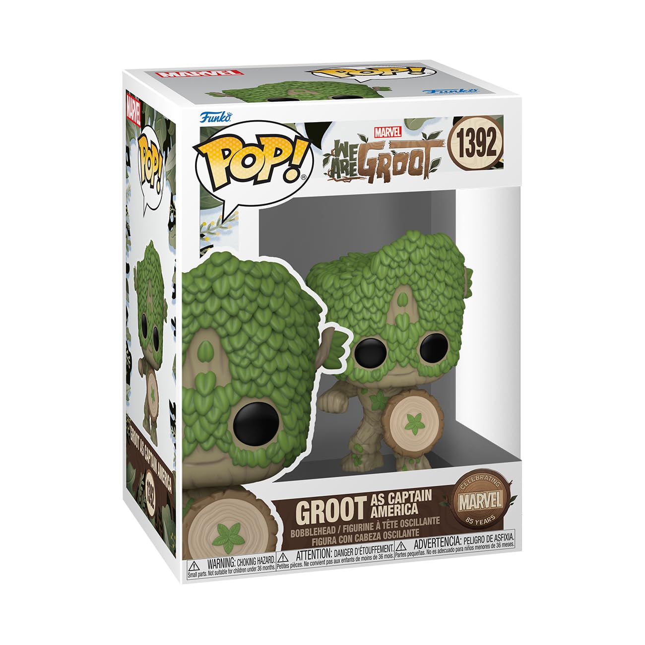 Funko Pop! Marvel: We are Groot - Capitán América - Groot Shorts - Figura de vinilo coleccionable - Idea de regalo - Producto oficial - para niños y adultos - Fans de la televisión - Figura modelo