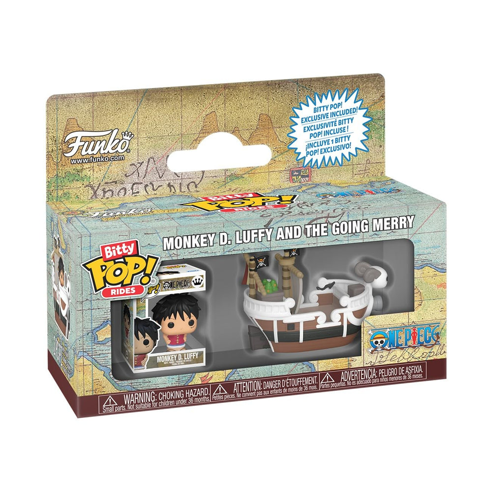 Funko Pop! Bitty Ride: One Piece - Going Merry with Monkey D. Luffy - 0.9 pulgadas y 1.3 pulgadas (2.3 y 3.3 cm) - Coleccionable de anime - Producto oficial - Idea de regalo - Juguetes para niños y