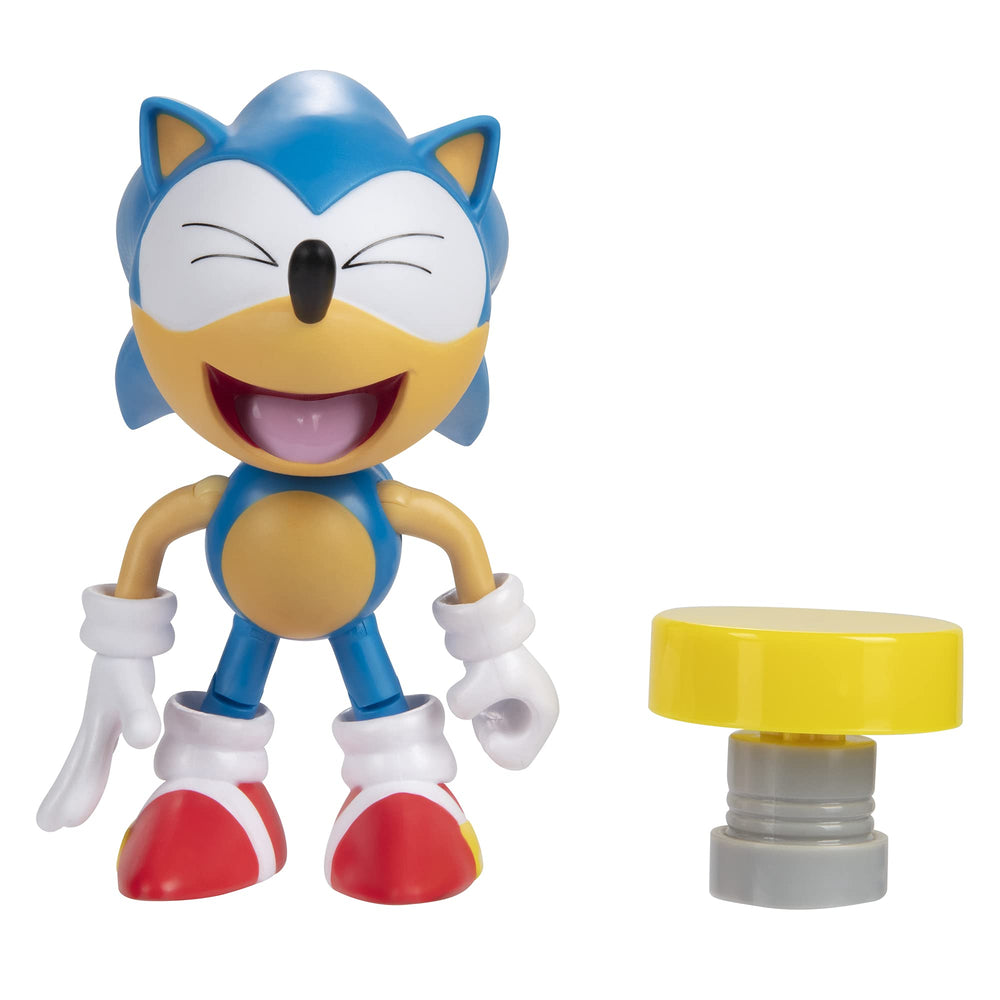 Sonic The Hedgehog Figura de acción clásica de Sonic de 4 pulgadas con juguete coleccionable de primavera