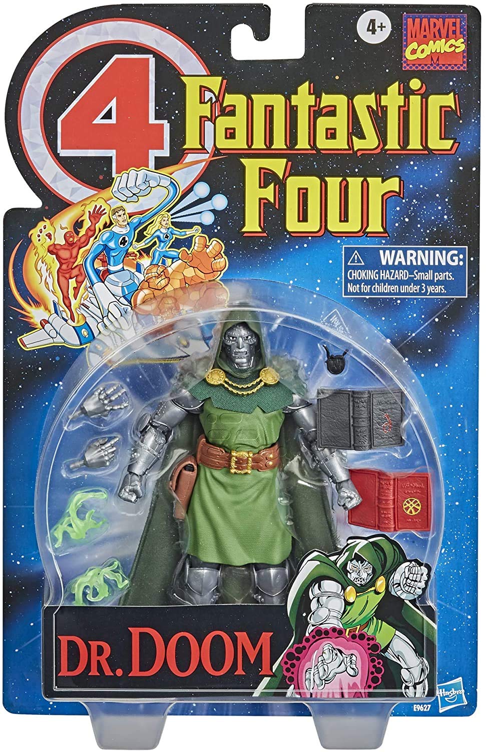 Marvel Figura de acción de Dr. Doom Fantastic 4 de la serie Vintage de 6 pulgadas, 10 accesorios, serie coleccionable de superhéroes de Marvel a partir de 4 años