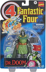 Marvel Figura de acción de Dr. Doom Fantastic 4 de la serie Vintage de 6 pulgadas, 10 accesorios, serie coleccionable de superhéroes de Marvel a partir de 4 años