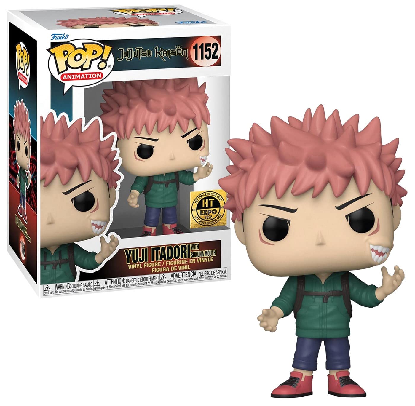 Funko Jujutsu Kaisen Pop Yuji con figura de vinilo Sukuna 2022 HT Expo Exclusive