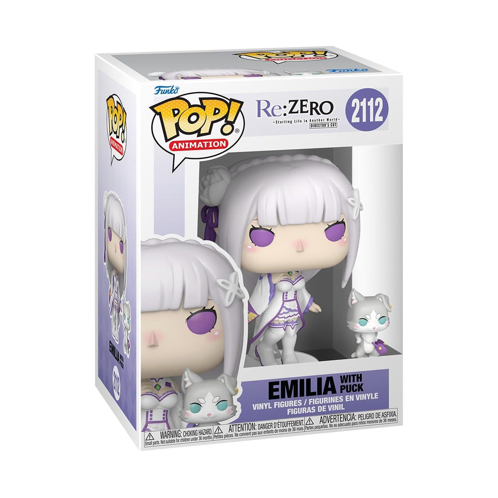 Funko Pop! &amp Buddy: Re: Zero - Emilia con disco - Figura de vinilo coleccionable - Idea de regalo - Producto oficial - Juguetes para niños y adultos - Fans del anime - Figura modelo para