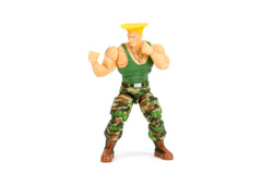 Jada Toys Street Fighter II Guile Figura de acción a escala 1:12, 6 pulgadas de alto, cabezas intercambiables, manos y accesorios