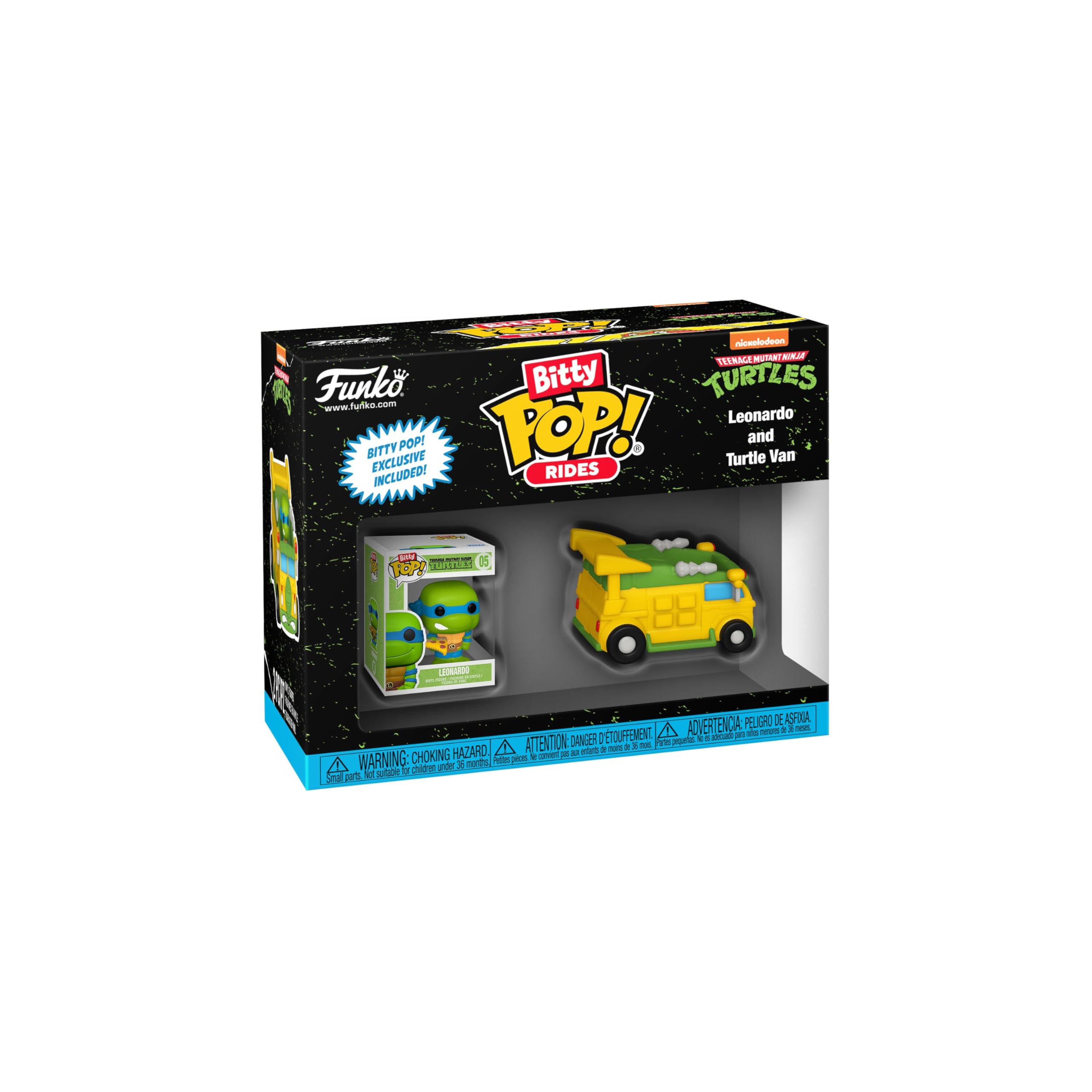 Funko Pop Bitty Ride: Teenage Mutant Ninja Turtles - Leonardo con camioneta - TMNT Retro/Classic - Figura de vinilo coleccionable - Idea de regalo - Producto oficial - Juguetes para niños y adultos
