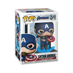 Funko Pop! Marvel: Avengers Endgame - Capitán América con escudo roto y Mjolnir