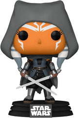 Funko Pop! Star Wars: The Mandalorian - Ahsoka con capucha con doble sable de vinilo Bobblehead, exclusivo de Amazon