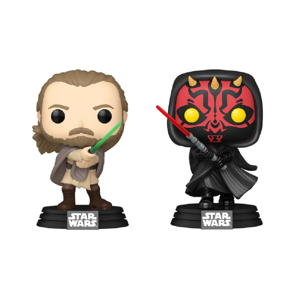 Funko Pop! Star Wars: Qui-Gon Jinn vs Darth Maul - Paquete de 2 figuras de vinilo (tienda exclusiva)