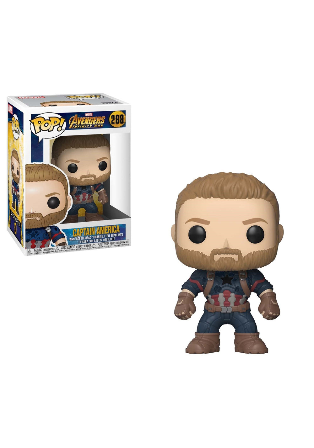 Funko Marvel: Marvel Avengers Infinity War - Capitán América - Figura de vinilo coleccionable - Idea de regalo - Producto oficial - para niños y adultos - Fans de películas - Figura modelo para