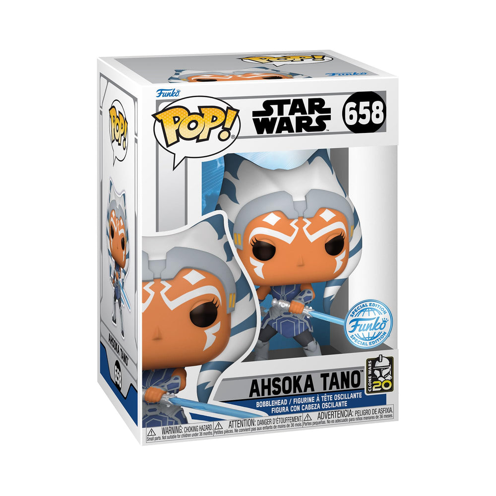Funko Pop! Star Wars: CW20- Ahsoka - Star Wars: Clone Wars - Exclusivo de Amazon - Figura de vinilo coleccionable - Idea de regalo - Producto oficial - Juguetes para niños y adultos - Fans de la