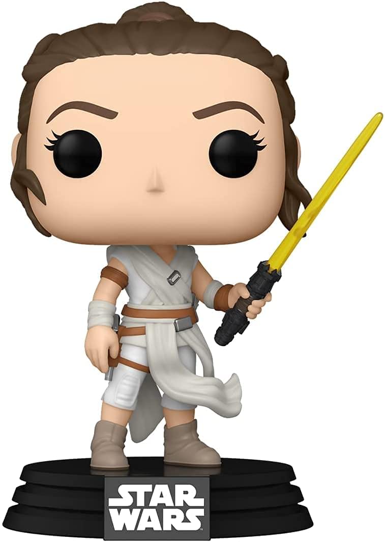 Funko POP Star Wars: The Rise of Skywalker, Ep. 9 - Rey con cabeza de vinilo de sable amarillo, multicolor, estándar, 51482
