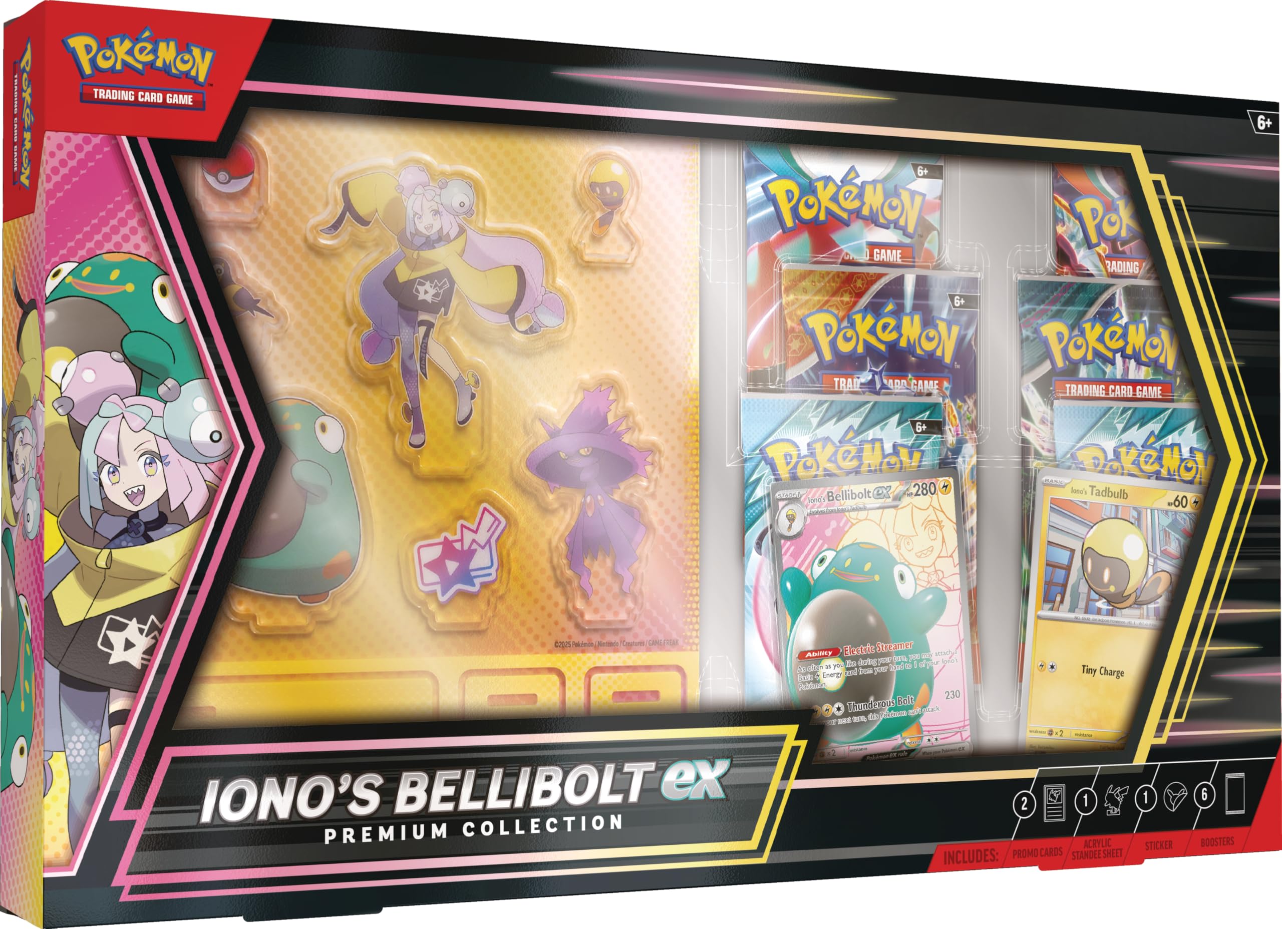 Pokemon TCG: Colección Premium Bellibolt ex de Iono - 6 Paquetes, Promociones